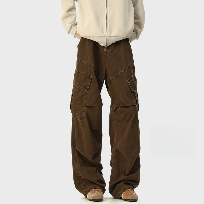 Niche High-End Design High Street Straight Drape Casual Pants For Men And Women Korean Style Trendy Pure Cotton Cargo Pants - Image 1